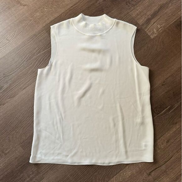 Theory | 100% Silk Ribbed Neck Shell Top - Picture 6 of 10